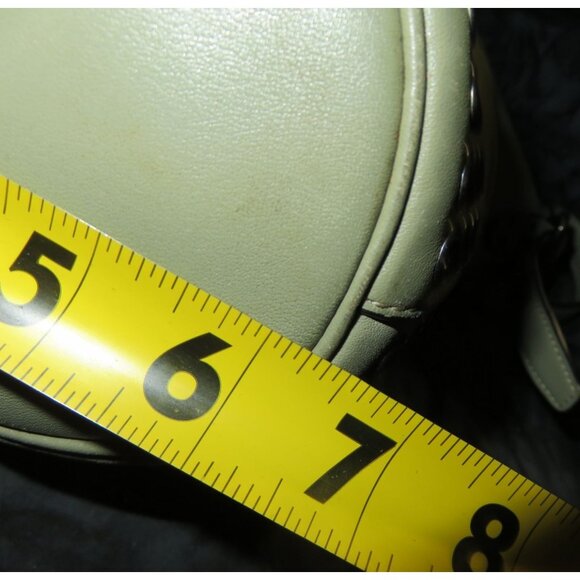 COACH 2014 Bleecker Gun Metal Grommets Hardware in Sage Green Leather Duffel Bag - Picture 11 of 12